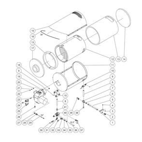 Heat Exchanger Diagram and Parts List for HDS-3505-0K6A  Mi-T-M Pressure Washer