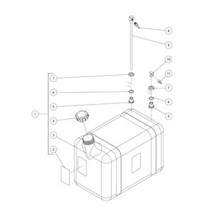 Diesel Fuel Tank Diagram and Parts List for HDS-3505-0K6A  Mi-T-M Pressure Washer