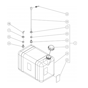 Gas Tank Diagram and Parts List for HDS-4005-0H6G  Mi-T-M Pressure Washer