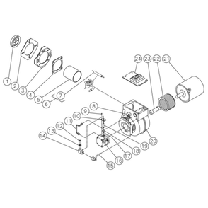 Burner Diagram and Parts List for HHS-2004-2E2G  Mi-T-M Pressure Washer