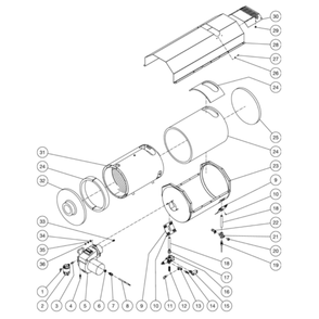 Heat Exchanger Diagram and Parts List for HS-3005-0MGK  Mi-T-M Pressure Washer