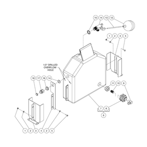 Float Tank Diagram and Parts List for HS-3504-0MGK  Mi-T-M Pressure Washer