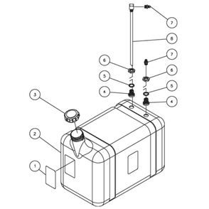 Fuel Tank Diagram and Parts List for HHS-2004-2E2G  Mi-T-M Pressure Washer