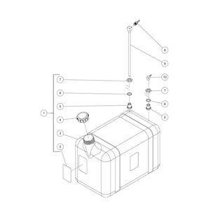 Burner Fuel Tank Diagram and Parts List for HDS-3505-0R7G  Mi-T-M Pressure Washer