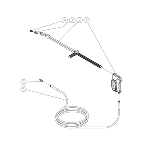 Gun/Wand/Hose Diagram and Parts List for HS-4004-0MAH  Mi-T-M Pressure Washer