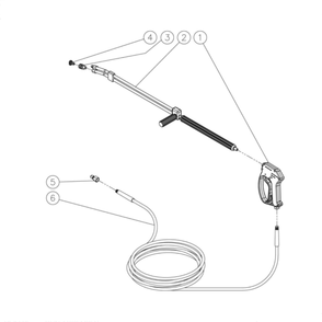 Gun/Wand/Hose Diagram and Parts List for HG-3004-1230  Mi-T-M Pressure Washer