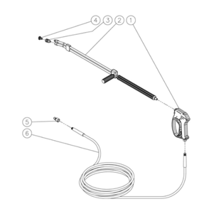 Gun/Wand/Hose Diagram and Parts List for HDS-3506-0K6A  Mi-T-M Pressure Washer