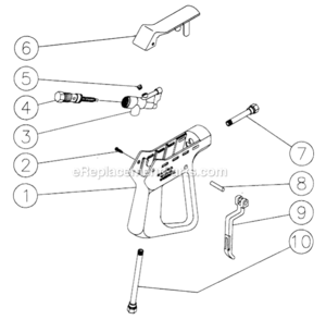 Gun_Assembly Diagram and Parts List for 3004-0ME1  Mi-T-M Pressure Washer