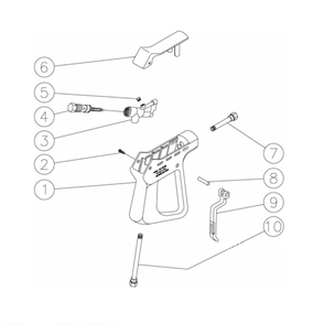 Gun Diagram and Parts List for HS-3506-0MGK  Mi-T-M Pressure Washer