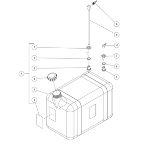 Burner Fuel Tank Diagram and Parts List for HDC-4004-1H6A  Mi-T-M Pressure Washer