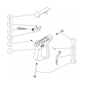 Gun Diagram and Parts List for HS-3506-0MGH  Mi-T-M Pressure Washer