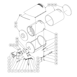 Heat Exchanger Diagram and Parts List for HHS-1002-1E1G  Mi-T-M Pressure Washer