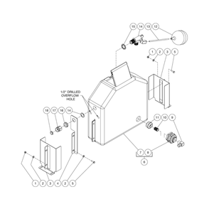 Float Tank Diagram and Parts List for HS-3505-0MGH  Mi-T-M Pressure Washer