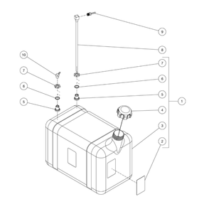 Gas Tank Diagram and Parts List for HDS-3505-0K6A  Mi-T-M Pressure Washer