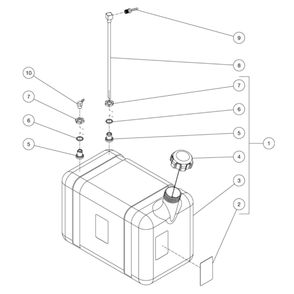 Gas Tank Diagram and Parts List for HS-3506-1MGH  Mi-T-M Pressure Washer
