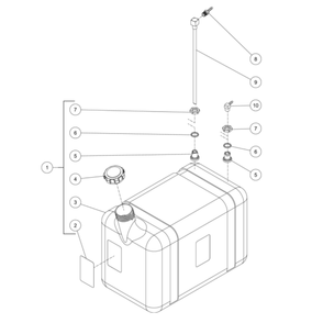 Burner Fuel Tank Diagram and Parts List for HS-3505-0MGV  Mi-T-M Pressure Washer