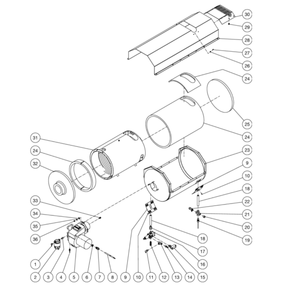 Heat Exchanger Diagram and Parts List for HS-3505-0MGH  Mi-T-M Pressure Washer