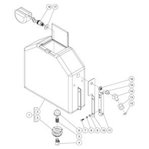 Float Tank Diagram and Parts List for HHS-3004-1E3A  Mi-T-M Pressure Washer