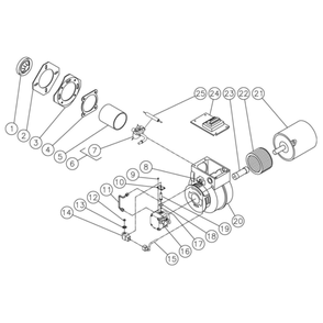 Burner Diagram and Parts List for HVS-3006-0R7G  Mi-T-M Pressure Washer