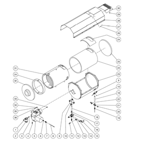 Heat Exchanger Diagram and Parts List for HS-3505-0MDK  Mi-T-M Pressure Washer