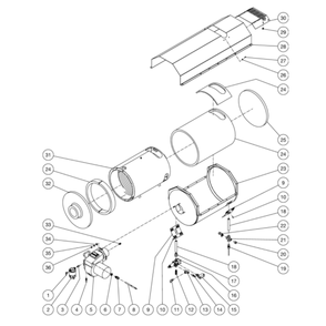 Heat Exchanger Diagram and Parts List for HS-3505-0MGK  Mi-T-M Pressure Washer