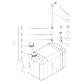 Burner Fuel Tank Diagram and Parts List for HDS-4005-1H6G  Mi-T-M Pressure Washer
