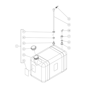 Burner Fuel Tank Diagram and Parts List for HDS-3505-1H6G  Mi-T-M Pressure Washer