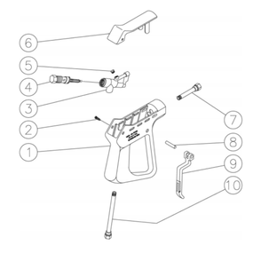 Gun Diagram and Parts List for HHS-2004-0E3G  Mi-T-M Pressure Washer