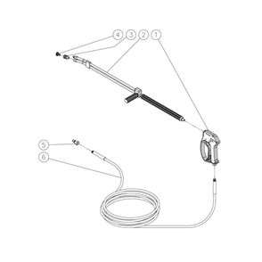 Gun/Wand/Hose Diagram and Parts List for HDS-4005-0K6A  Mi-T-M Pressure Washer