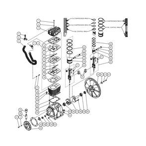 Two Stage Compressor Diagram and Parts List for AG2-PK14-08M1  Mi-T-M Compressor