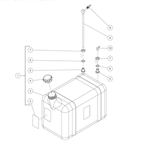Burner Fuel Tank Diagram and Parts List for HS-3505-0MGH  Mi-T-M Pressure Washer
