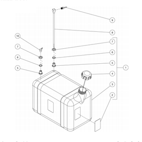 Gas Tank Diagram and Parts List for HDS-4005-1K6G  Mi-T-M Pressure Washer