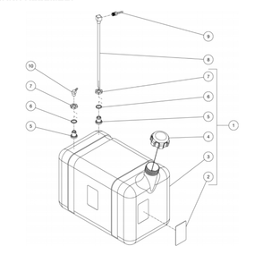 Gas Tank Diagram and Parts List for HDC-3505-0K6G  Mi-T-M Pressure Washer