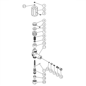 Unloader Diagram and Parts List for HHS-3005-2E3G  Mi-T-M Pressure Washer