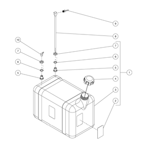 Gas Tank Diagram and Parts List for HS-3505-0MGV  Mi-T-M Pressure Washer