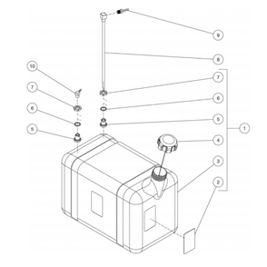 Gas Tank Diagram and Parts List for HDS-4005-2H6G  Mi-T-M Pressure Washer