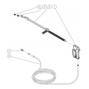 Gun/Wand/Hose Diagram and Parts List for HS-3505-0MGV  Mi-T-M Pressure Washer