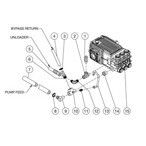 Pump Plumbing Diagram and Parts List for HS-4004-0MAK  Mi-T-M Pressure Washer