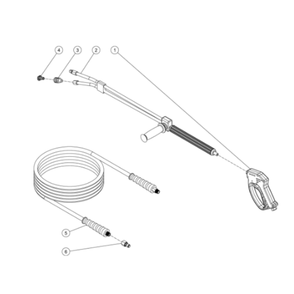 Gun/Wand/Hose Diagram and Parts List for HHS-1003-2E1G  Mi-T-M Pressure Washer