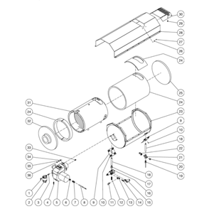 Heat Exchanger Diagram and Parts List for HS-3504-0MGV  Mi-T-M Pressure Washer