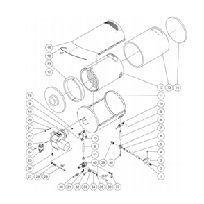 Heat Exchanger Diagram and Parts List for HDS-3506-0K6G  Mi-T-M Pressure Washer