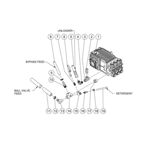 Pump Plumbing Diagram and Parts List for HDS-4005-0K6G  Mi-T-M Pressure Washer
