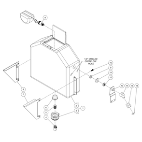 Float Tank Diagram and Parts List for HHS-3005-2E3G  Mi-T-M Pressure Washer