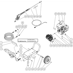Frame Diagram and Parts List for WP-3200-0MHB  Mi-T-M Pressure Washer