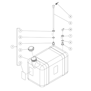 Burner Fuel Tank Diagram and Parts List for HS-4004-0MAK  Mi-T-M Pressure Washer