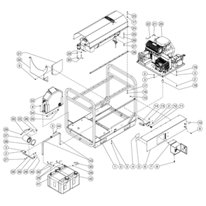 Unit Diagram and Parts List for HS-3005-0MGK  Mi-T-M Pressure Washer
