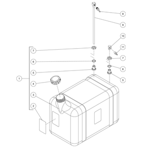 Diesel Fuel Tank Diagram and Parts List for HS-3006-0MDK  Mi-T-M Pressure Washer