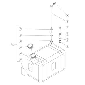 Burner Fuel Tank Diagram and Parts List for HS-4004-0MAH  Mi-T-M Pressure Washer