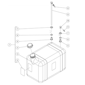 Diesel Fuel Tank Diagram and Parts List for HDS-4005-1K6G  Mi-T-M Pressure Washer