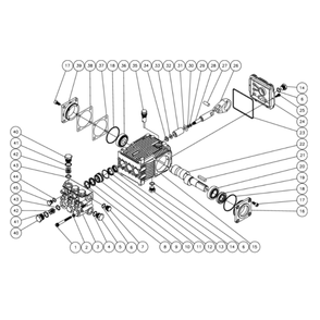 Pump Diagram and Parts List for HHS-2004-1E2A  Mi-T-M Pressure Washer